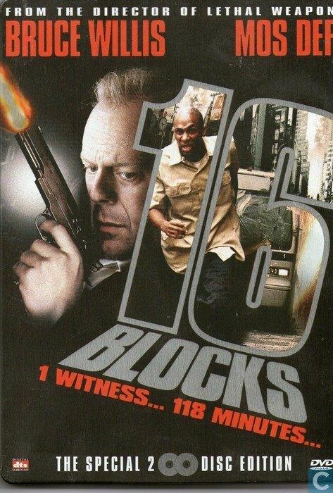 16 BLOCKS dvd video, Cd's en Dvd's, Dvd's | Actie, Zo goed als nieuw, Actie, Vanaf 16 jaar, Ophalen of Verzenden