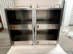 Dubbele Warmhoudkasten RVS – 4 Warmhoudplateaus, Zakelijke goederen, Horeca | Keukenapparatuur, Ophalen, Gebruikt, RVS Meubilair