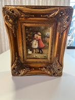 Klassiek Schilderij met Gouden Lijst - Meisjes met Eenden, Antiek en Kunst, Kunst | Schilderijen | Klassiek, Ophalen of Verzenden