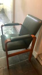 Grote groene fauteuil vergaderstoel vintage eetkamerstoel 6, Ophalen of Verzenden