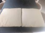 Leolux leren kussen set, Ophalen of Verzenden, Zo goed als nieuw, Beige, Vierkant