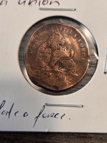 Belgische 2 Centimes 1871 beschikbaar voor biedingen