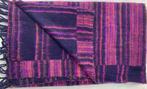 Plaid donkerblauw met roze bruine strepen 110x210cm, Huis en Inrichting, Woonaccessoires | Plaids en Woondekens, Ophalen of Verzenden