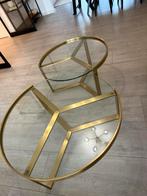 Goud salon tafel, Huis en Inrichting, Ophalen, Gebruikt, Rechthoekig, 75 cm of meer