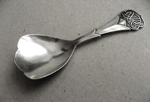 Antiek verzilverd thee/suiker schepje GERO/ Avro 1937, Antiek en Kunst, Antiek | Goud en Zilver, Zilver, Ophalen of Verzenden