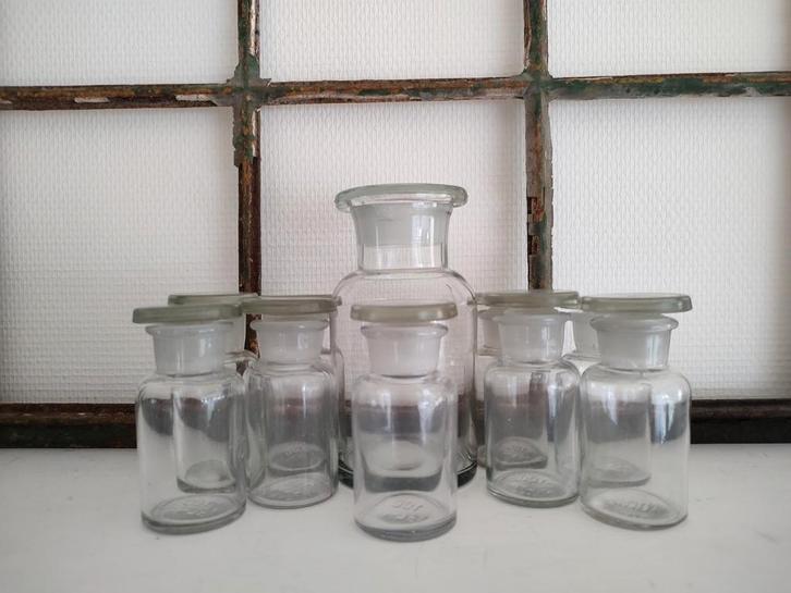 Vintage Apothekersflessen Set, Antiek en Kunst, Antiek | Glas en Kristal, Ophalen of Verzenden