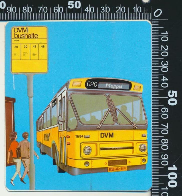 Sticker: DVM - Bushalte - Meppel, Verzamelen, Stickers, Zo goed als nieuw, Bedrijf of Vereniging, Verzenden