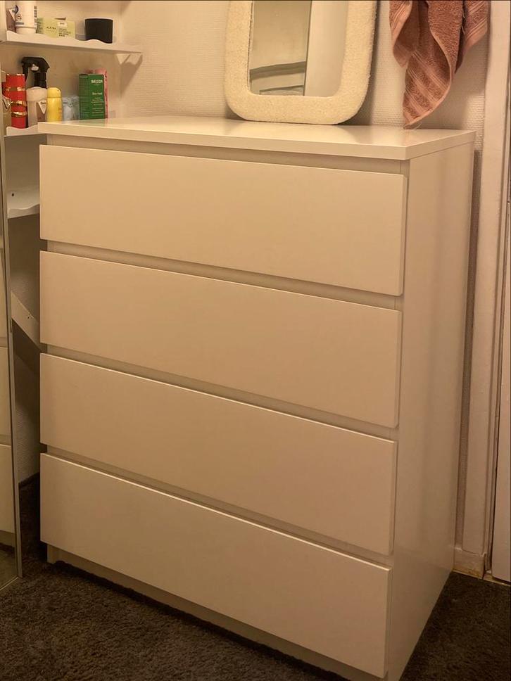 IKEA Malm Kast met 4 Lades, Huis en Inrichting, Kasten | Ladekasten, Gebruikt, 100 tot 150 cm, 50 tot 100 cm, 25 tot 50 cm, Kunststof