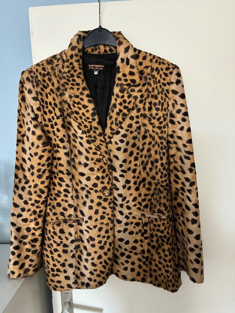 Blazer tijgerprint van Santandrea, Maat 38/40 (M), Bruin, Ophalen of Verzenden, Zo goed als nieuw