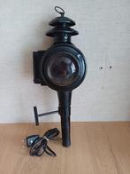 Antieke zwarte koetslamp, Huis en Inrichting, Lampen | Tafellampen, Ophalen of Verzenden, Minder dan 50 cm