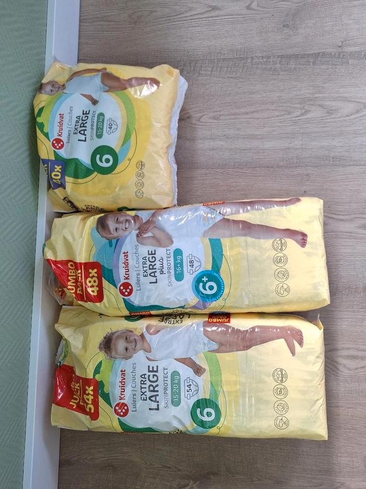Luiers maat 6 (15-20kg) en 6+ Kruidvat (16+kg), Kinderen en Baby's, Overige Kinderen en Baby's, Nieuw, Ophalen