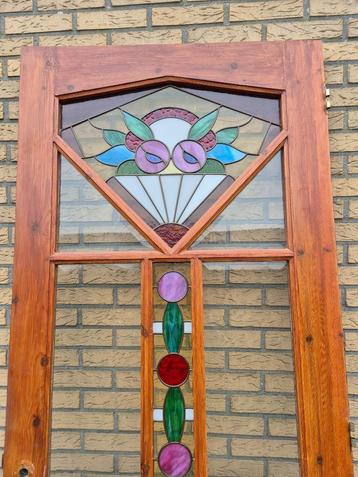 210hx82,8br Mooie binnendeur met glas in lood beschikbaar voor biedingen