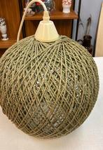 Vintage touwlamp jaren 60/70 groene retro lamp touw, Ophalen, Overige materialen, Gebruikt, Minder dan 50 cm
