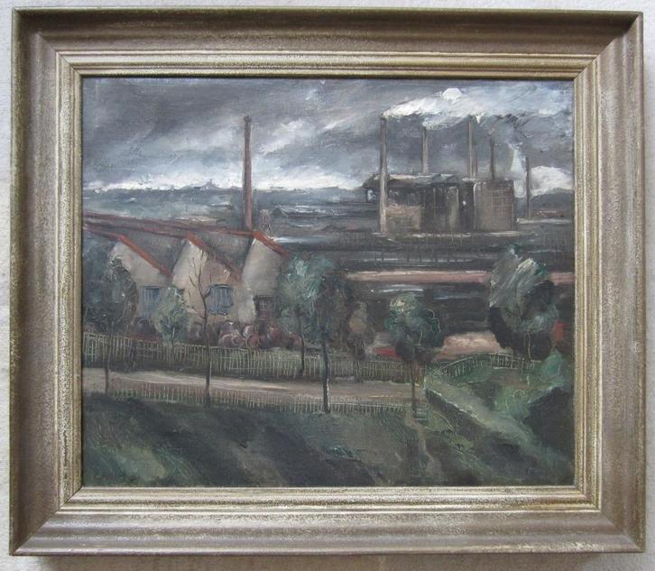 ==Jos Croïn 1894-1949 ===bij de hoogovens==, Antiek en Kunst, Kunst | Schilderijen | Abstract, Ophalen of Verzenden