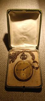 Antiek gouden zakhorloge, Sieraden, Tassen en Uiterlijk, Horloges | Antiek, Zakhorloge, 1900 tot 1930, Met ketting, Goud