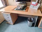Bureau grenen/grijs 157-80cm inclusief ladenkasten, Ophalen, Gebruikt, Bureau