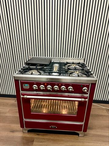 Luxe Bordeaux rode Boretti Majestic Fornuis 90x70 cm beschikbaar voor biedingen