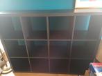 Kallax vakkenkast bruinzwart - 12 vakken, Huis en Inrichting, Ophalen, Gebruikt, 100 tot 150 cm, 100 tot 150 cm