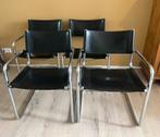 4 stuks design buisframe stoelen - top staat!, Huis en Inrichting, Stoelen, Ophalen, Zwart, Zo goed als nieuw, Metaal