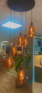 Nieuwe pafond lamp koper kleurig glas ., Ophalen, Nieuw, Glas, 75 cm of meer