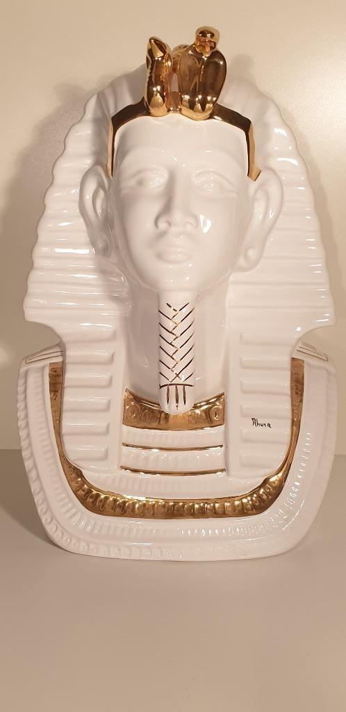 Ahura groot porseleinen farao beeld 24 krt goud  1104, Verzamelen, Beelden en Beeldjes, Zo goed als nieuw, Mens, Ophalen of Verzenden
