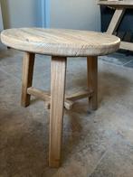 Bijzettafeltje elmwood, Huis en Inrichting, Ophalen, 50 tot 100 cm, Rond, Zo goed als nieuw