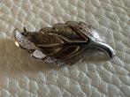 Q174/Zilveren mini BLAD broche, Gebruikt, Verzenden, Minder dan 4 cm, X