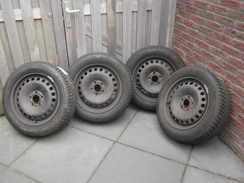 SET WINTERBANDEN MET STALEN VELG., Auto-onderdelen, Banden en Velgen, Banden en Velgen, Winterbanden, 16 inch, 205 mm, Personenwagen