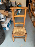 Houten bidstoel met rieten zitting, Huis en Inrichting, Ophalen, Gebruikt, Bruin, Eén