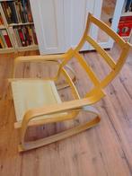 Ikea Poäng schommelstoel, wit gelazuurd eikenfineer, Huis en Inrichting, Ophalen, Bruin, Scandinavisch, Zo goed als nieuw