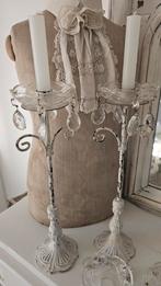 4 oude kaarsenlekbakjes met pegels, Antiek en Kunst, Ophalen of Verzenden