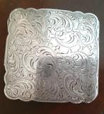 Antieke poederdoos zilver 5 bij 5 cm, Ophalen of Verzenden, Zilver
