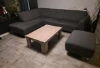 Leuke hoekbank + poef - direct op te halen!, Ophalen, Gebruikt, Stof, Modern