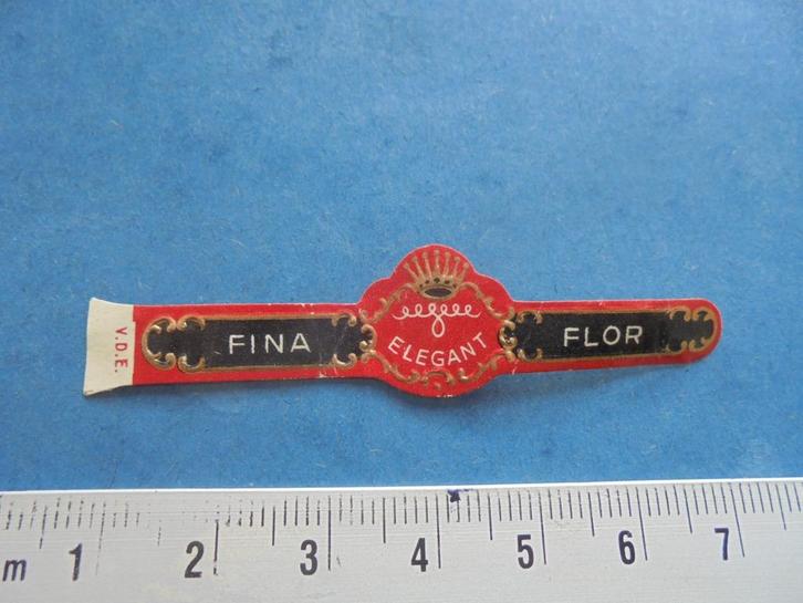 Oude sigarenband Elegant Flor Fina, Verzamelen, Rookartikelen, Aanstekers en Luciferdoosjes, Zo goed als nieuw, Sigarenbandjes