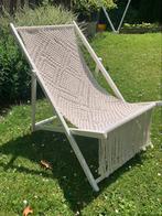 Vintage tuinstoel frame vernieuwd met handgeknoopte macrame, Ophalen of Verzenden, Zo goed als nieuw, Hout