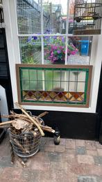 Prachtig antiek art deco glas in lood raam kathedraal glas, Antiek en Kunst, Ophalen