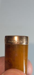 Gouden cheroot met zilveren houder, Engels zilver en goud, Ophalen of Verzenden, Goud