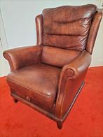 Heren fauteuil ( rookstoel ), Huis en Inrichting, Fauteuils, Ophalen, Gebruikt, 50 tot 75 cm, Leer