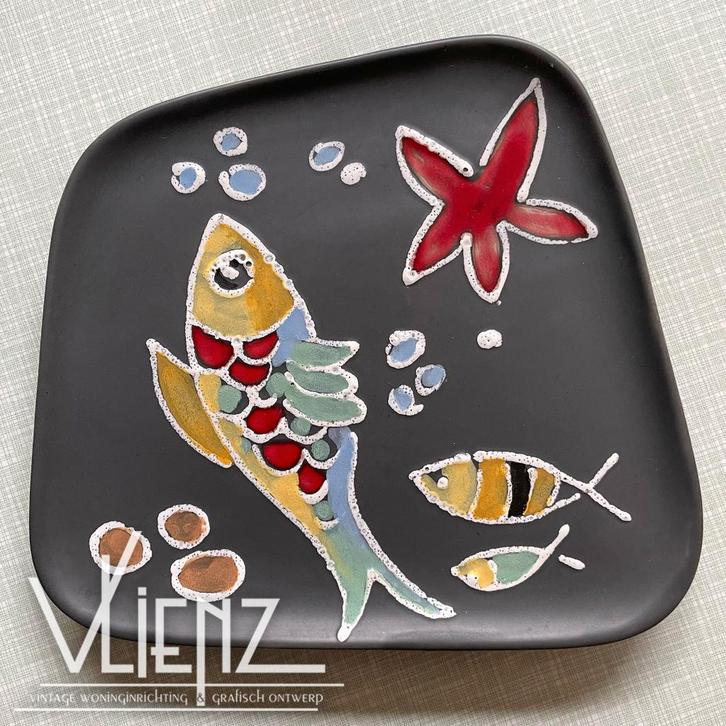 Vintage, Midcentury Georg Schmider schaal, bord vissen, Antiek en Kunst, Antiek | Keramiek en Aardewerk, Ophalen of Verzenden