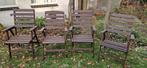 4 houten tuinstoelen, inklapbaar, Tuin en Terras, Ophalen, Gebruikt, Hout, Inklapbaar