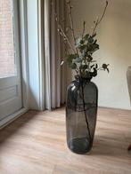 Grote grijze glazen vaas - 71 cm, Huis en Inrichting, Woonaccessoires | Vazen, Gebruikt, Overige kleuren, 50 tot 75 cm, Ophalen of Verzenden
