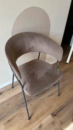 4 eetkamerstoelen velvet champagne Loods 5, Huis en Inrichting, Stoelen, Gebruikt, Bruin, Ophalen of Verzenden, Vier
