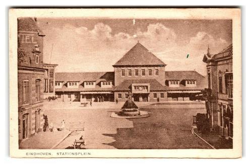 Eindhoven, Stationsplein, Verzamelen, Ansichtkaarten | Nederland, Gelopen, Noord-Brabant, 1920 tot 1940, Verzenden
