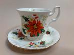 Vintage Royal Albert Kop en Schotel Poinsettia Kerstdesign, Ophalen of Verzenden