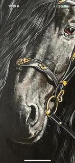 Fries Paard Handgeschilderd Kunstwerk, Antiek en Kunst, Ophalen of Verzenden