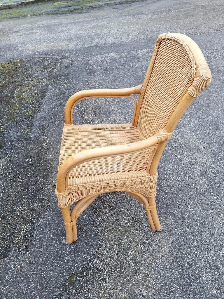 4x Riet Stoelen, Huis en Inrichting, Stoelen, Ophalen, Gebruikt, Bruin, Riet of Rotan