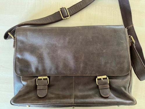 Leren laptoptas, Computers en Software, Laptoptassen, Gebruikt, Aktetas, 15 inch, Ophalen of Verzenden