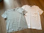 2 stuks katoenen t shirts van de ZARA, maat L., Kleding | Dames, T-shirts, Maat 42/44 (L), Ophalen of Verzenden, Wit, Zo goed als nieuw