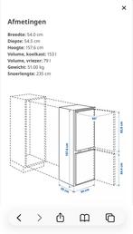 Ikea inbouw koelkast met vriezer, Witgoed en Apparatuur, Ophalen, 200 liter of meer, Met aparte vriezer, 160 cm of meer