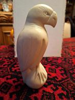 Handgesneden speksteen papagaai Art deco, Antiek en Kunst, Kunst | Beelden en Houtsnijwerken, Ophalen of Verzenden